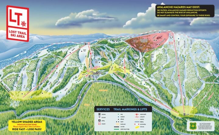 Lost Trail ski resort map.